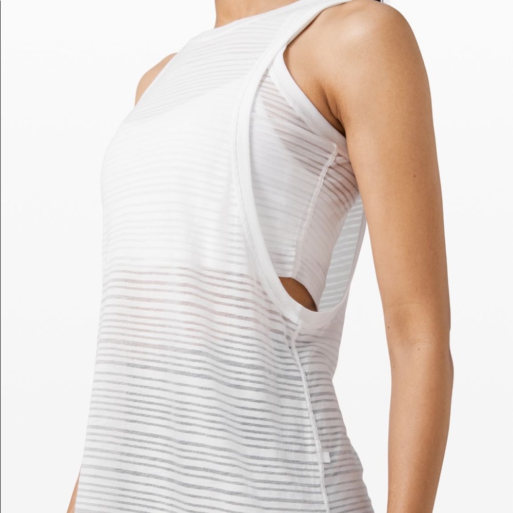 Clear and present muscle tank white